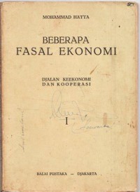 Image of Beberapa fasal ekonomi : djalan ekonomi dan kooperasi