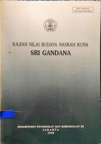 Image of Kajian Nilai Budaya Naskah Kuna Sri Gandana