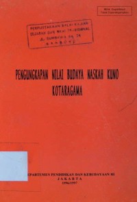 Image of Pengungkapan nilai budaya naskah kuno kotaragama